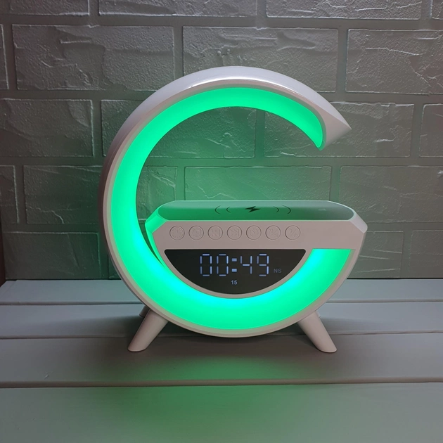 Boxă-lumină de veghe 3 în 1: ceas, muzică, încărcare wireless