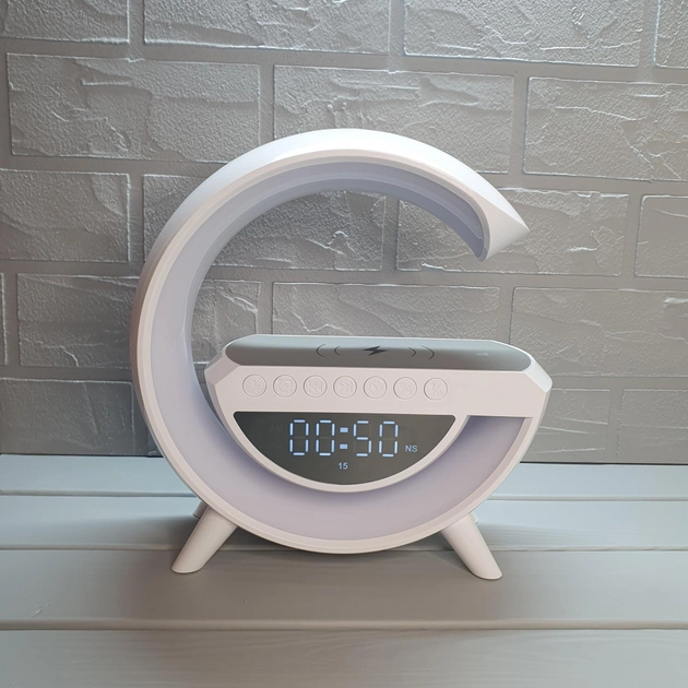 Boxă-lumină de veghe 3 în 1: ceas, muzică, încărcare wireless