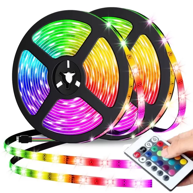 Bandă LED RGB 10 metri, telecomandă + aplicație