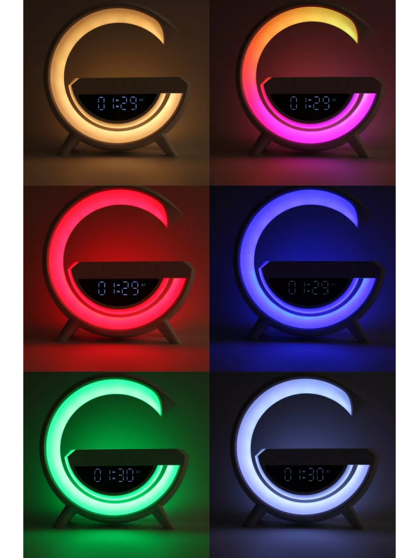 Boxă-lumină de veghe 3 în 1: ceas, muzică, încărcare wireless