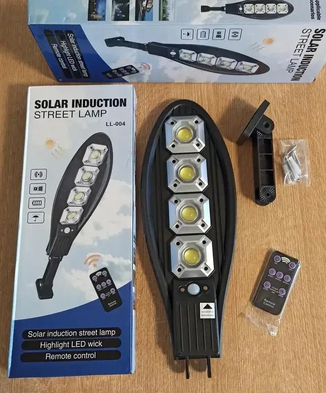 Lampă stradală solară, senzor de mișcare, telecomandă