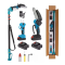 Set 3în1: Foarfecă + Mini-ferăstrău + Tija telescopică 3 m, 36V, 5Ah, 2 acumulatori