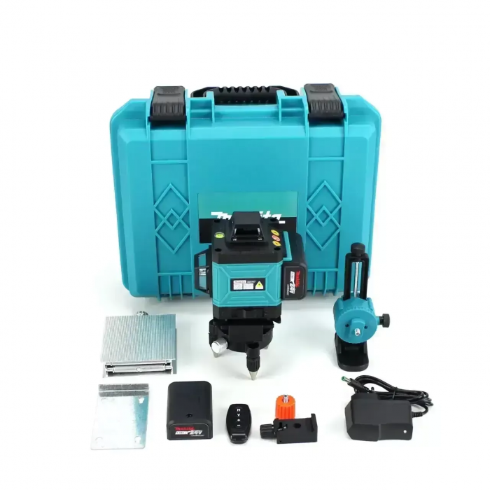 Аккумуляторный лазерный уровень нивелир (4D, 16 лучей), 2 АКБ
