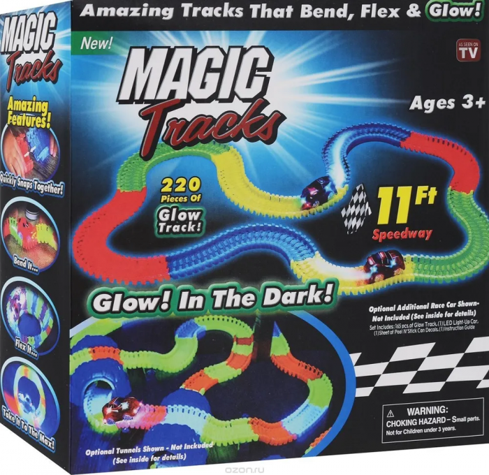 Constructor luminos pista de curse flexibilă Magic Tracks, 220 de piese