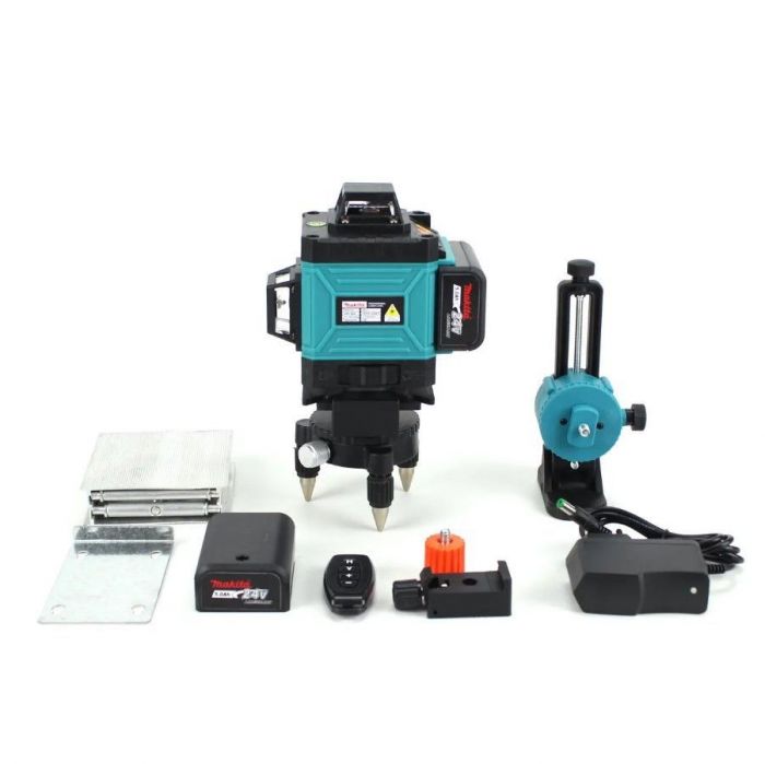 Аккумуляторный лазерный уровень нивелир (4D, 16 лучей), 2 АКБ