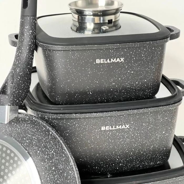 Набор посуды Bellmax Cookware Set BM-132; 7 предметов, чёрный