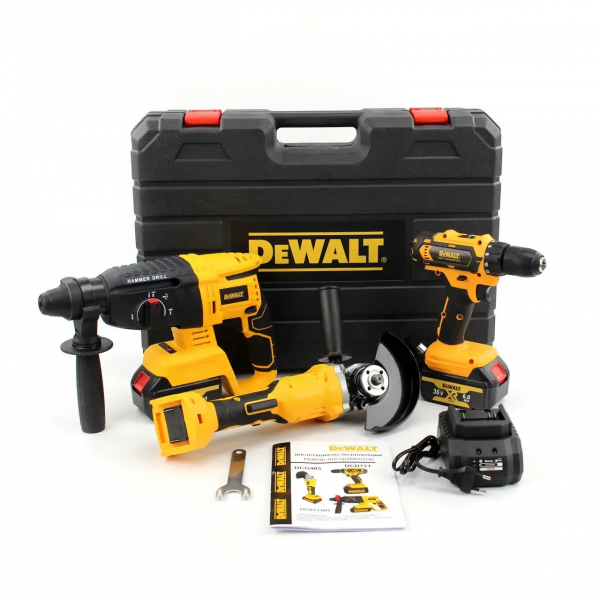 Set de scule electrice cu acumulator 3 în 1: 2 AKB 36V/5A.h