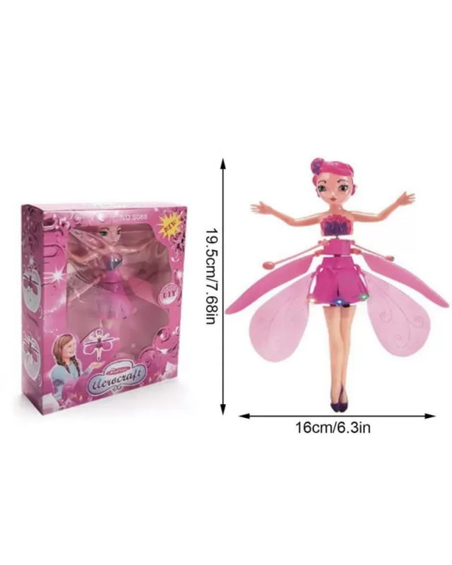 Jucărie interactivă; zână zburătoare, cu telecomandă, roz