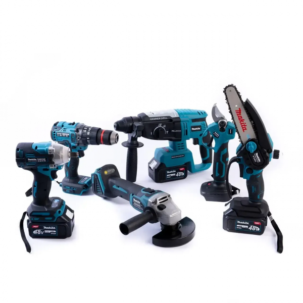 Set de scule electrice cu acumulator 6 în 1:  4 AKB 48V / 6A.h