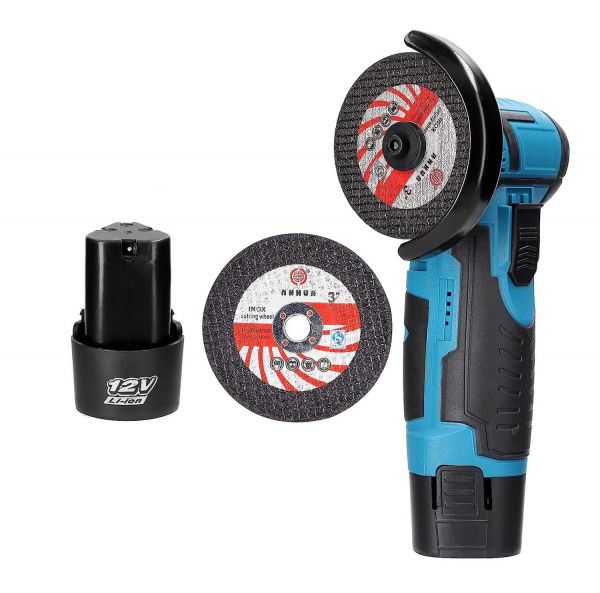 Бесщеточная аккумуляторная болгарка 12V в кейсе, 2 АКБ