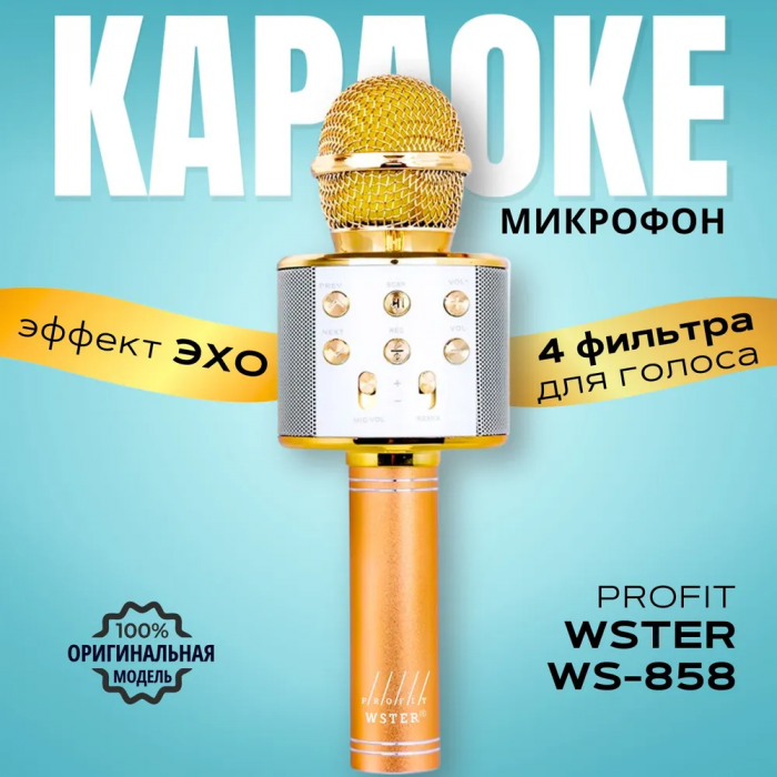 Микрофон-караоке ZEBRA; беспроводной, с динамиком