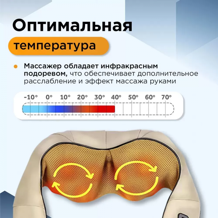 Электрический массажер с подогревом для шеи, плеч и спины