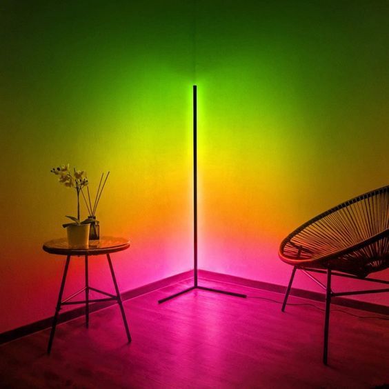 Торшер угловой ZEBRA; RGB, 120 см, с пультом ДУ