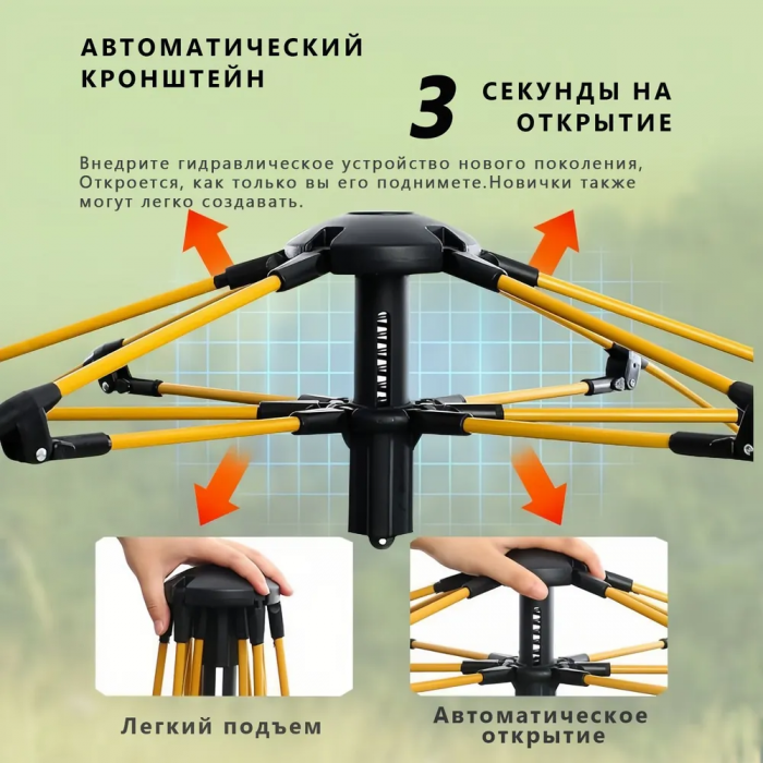 Палатка автоматическая ZEBRA; 6 мест, 2x2.5 м, с москитной сеткой