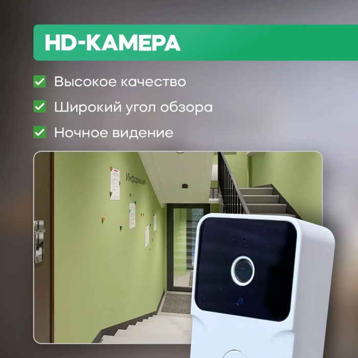 Умный беспроводной дверной глазок, домофон M6, с двухсторонней аудиосвязью