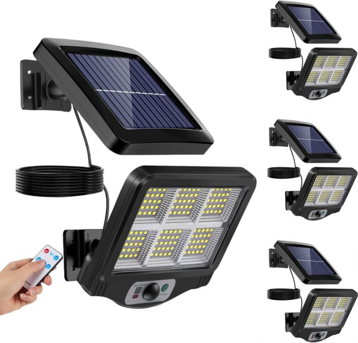 Lampă stradală cu panou solar detașabil și telecomandă, 120W