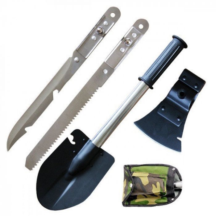 Походный набор 4в1: лопата, топор, пила, нож