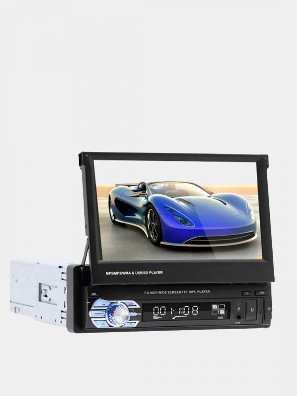 Автомобильная 1DIN магнитола с сенсорным экраном, пульт ДУ, Bluetooth, AUX