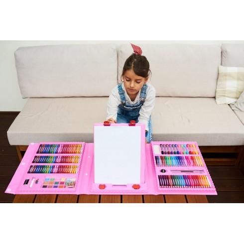 Детский набор для творчества на 208 Предметов (розовый)