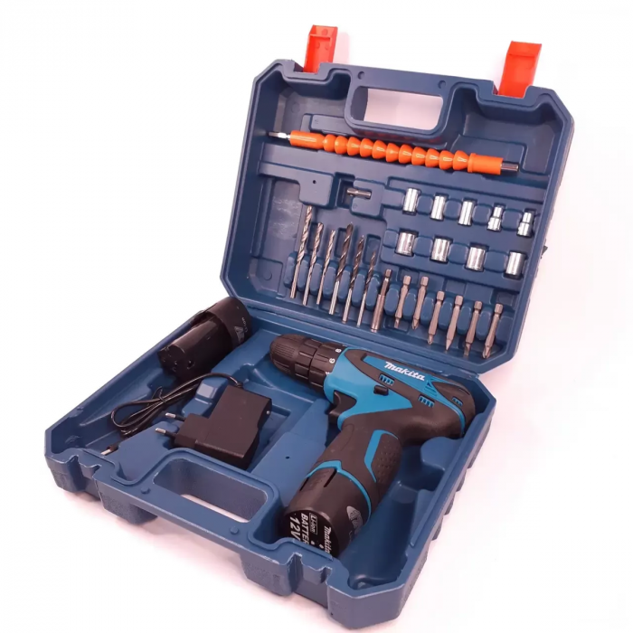 Шуруповерт DF330DWE (12V ,2Ah) с набором бит, сверл, насадок