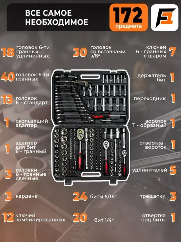 Набор инструментов ZEBRA; 172 предмета