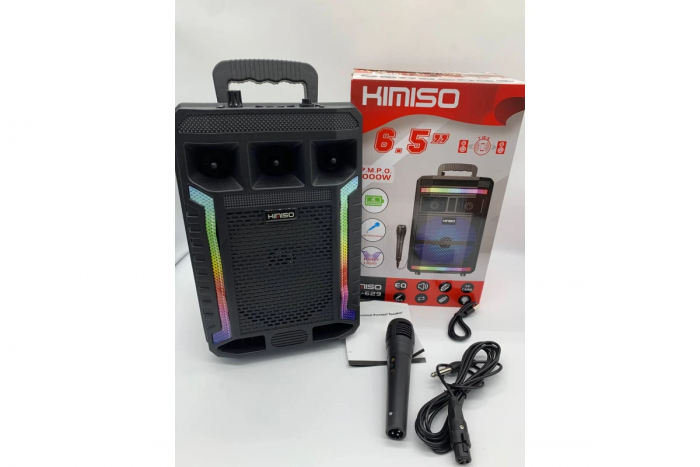 Портативная колонка Kimiso QS-627 с микрофоном и светомузыкой