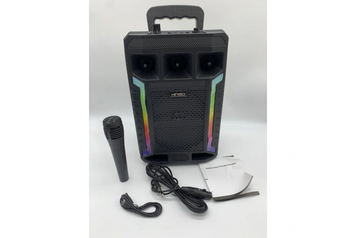 Портативная колонка Kimiso QS-627 с микрофоном и светомузыкой