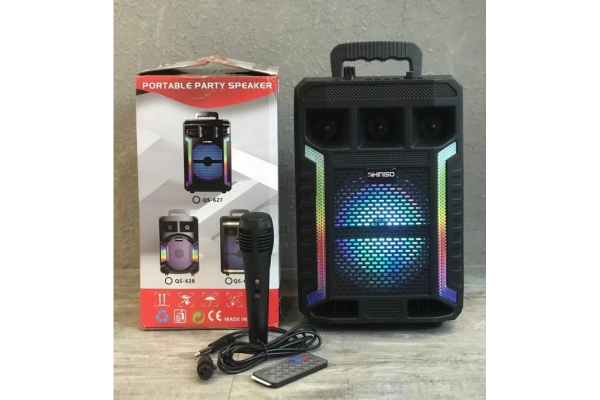 Портативная колонка Kimiso QS-627 с микрофоном и светомузыкой