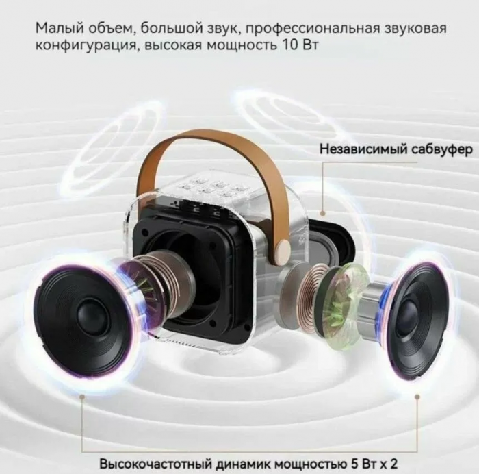 Boxă wireless Bluetooth cu 2 microfoane și iluminare, mod karaoke