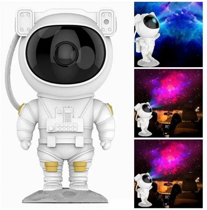 Lampa de veghe cu acumulator Astronaut, proiector de cer înstelat cu telecomandă