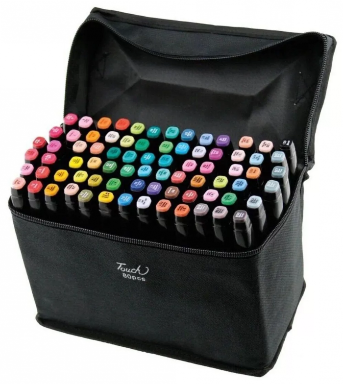 Markere pentru schițe Touch Cool, dublu capăt, 80 buc.