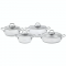 Set de 4 oale cu capace, din oțel inoxidabil